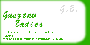 gusztav badics business card